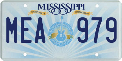 MS license plate MEA979
