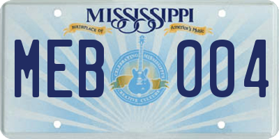 MS license plate MEB004