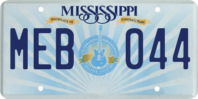 MS license plate MEB044