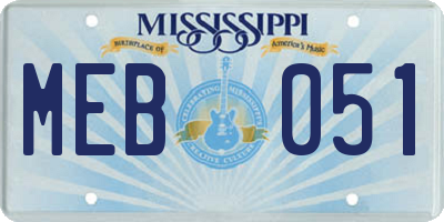 MS license plate MEB051