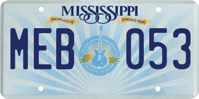 MS license plate MEB053