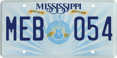 MS license plate MEB054