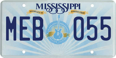 MS license plate MEB055