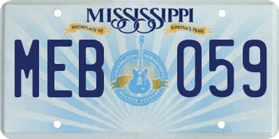 MS license plate MEB059
