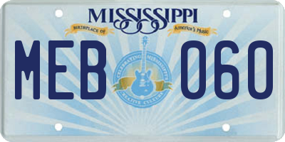MS license plate MEB060