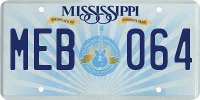 MS license plate MEB064