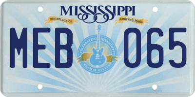 MS license plate MEB065