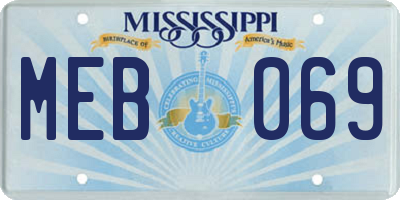 MS license plate MEB069