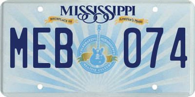 MS license plate MEB074