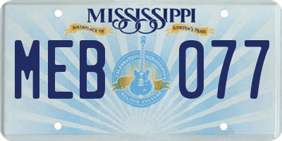 MS license plate MEB077