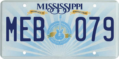 MS license plate MEB079