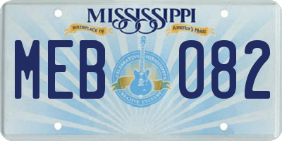 MS license plate MEB082