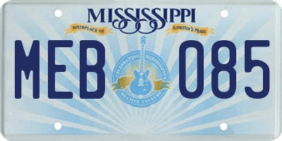 MS license plate MEB085