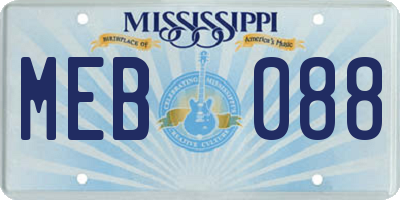 MS license plate MEB088