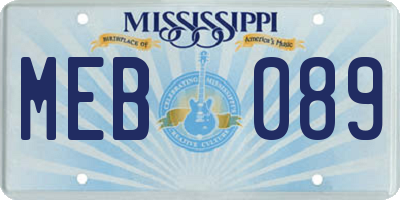 MS license plate MEB089