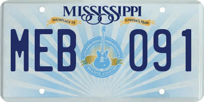 MS license plate MEB091