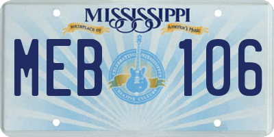 MS license plate MEB106