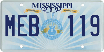 MS license plate MEB119