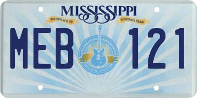 MS license plate MEB121