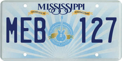MS license plate MEB127