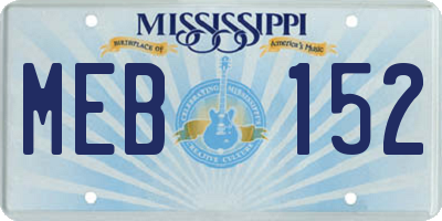 MS license plate MEB152