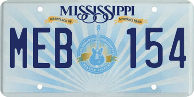 MS license plate MEB154