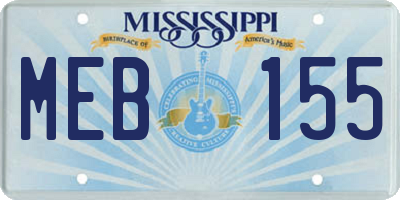 MS license plate MEB155
