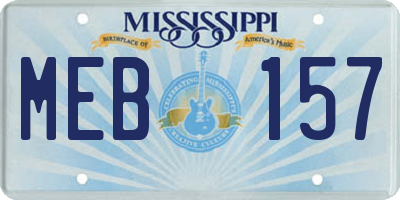MS license plate MEB157