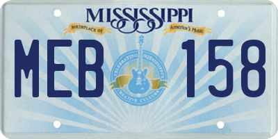 MS license plate MEB158