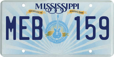 MS license plate MEB159