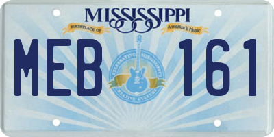 MS license plate MEB161