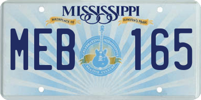 MS license plate MEB165