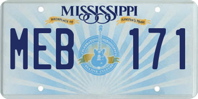MS license plate MEB171