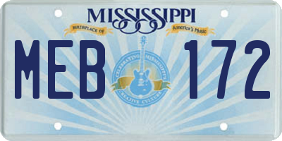 MS license plate MEB172