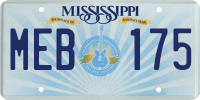 MS license plate MEB175