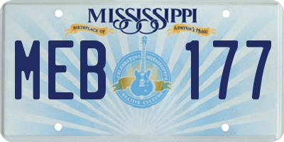 MS license plate MEB177