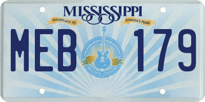 MS license plate MEB179