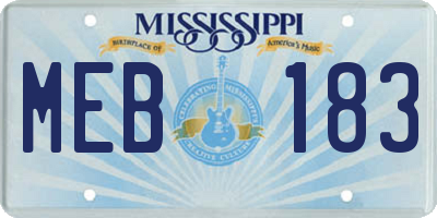 MS license plate MEB183