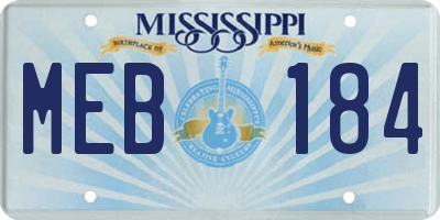 MS license plate MEB184