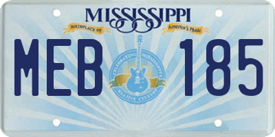 MS license plate MEB185