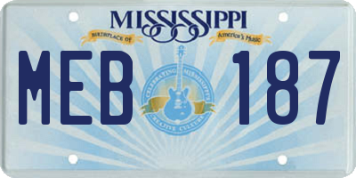 MS license plate MEB187