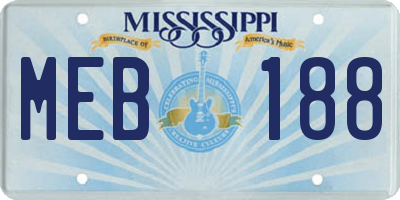 MS license plate MEB188