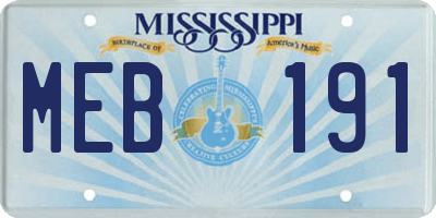MS license plate MEB191