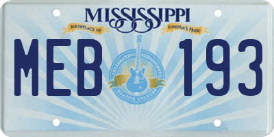 MS license plate MEB193