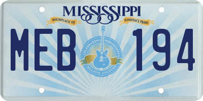 MS license plate MEB194