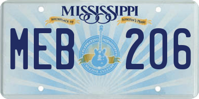 MS license plate MEB206