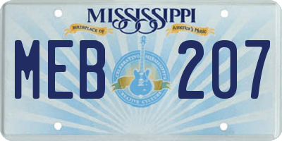 MS license plate MEB207