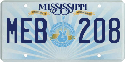 MS license plate MEB208