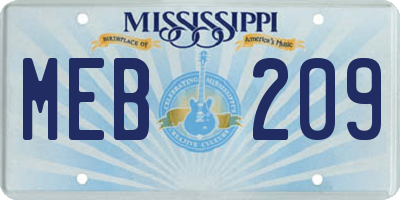 MS license plate MEB209
