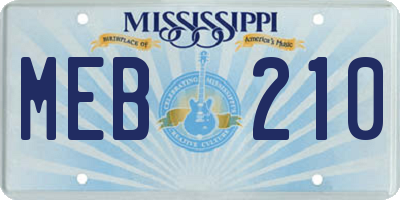 MS license plate MEB210